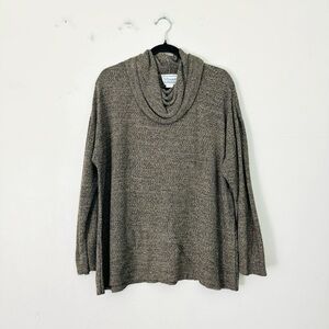 Stephanie Schuster Princess Knitwear Cozy Brown Cowl Neck Sweater Women’s Size 1